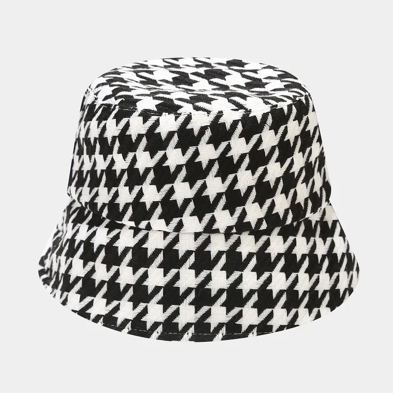 2021 New Winter Hats For Women Female Warm Bucket Hat Caps Plaid Fashion Brand Style Fisherman Hats For Women Autumn Winter white bucket hat womens