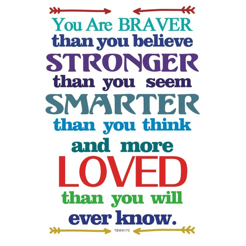 Самоклеящаяся наклейка на стену You Are braver | Дом и сад