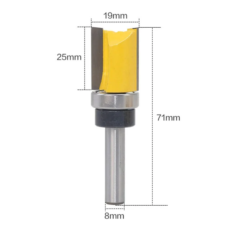 Krachtige 8 мм хвостовик верхний опорный элемент для промывания и подравнивания шаблон маршрутизатор Бит фрезерные деревообрабатывающие станки