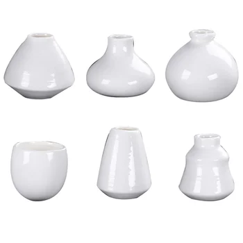

6pcs Chic Unique Useful Ceramic Small Vase for Outdoor Home Garden