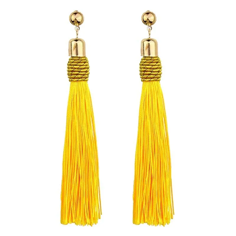 

New Vintage Ethnic Long Tassel Earrings Women 2018 Fashion Brand Jewelry Geometric Alloy Plating Simple Dangle Drop Earrings