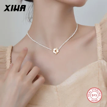 

XIHA 925 Sterling Silver Pearl Choker Necklaces for Women OT Toggle Korean Style Fashion Jewelry