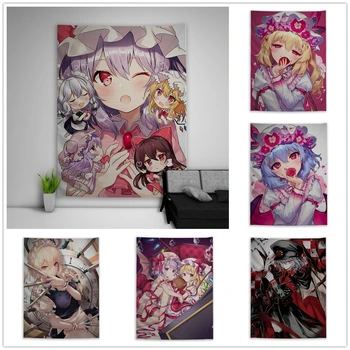 

Touhou Flandre Remilia Scarlet Sakuya Tapestry Art Wall Hanging Sofa Table Bed Cover Home Decor Dorm Gift