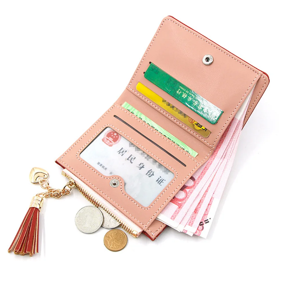 Новинка 2020 симпатичный женский двойной тонкий маленький кошелек с кисточками