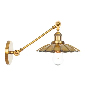

Iron Umbrella LED Wall Lamps 20cm Adjustable Rocker Arm Bedroom Lights Golden Wall Light Bathroom Mirror Light Applique Murale