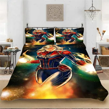 

Marvel Captain Fantasy King-Full Size Soft Bedding set Bedclothes Include Duvet Cover Pillowcase Print Home Textile Bed Linens