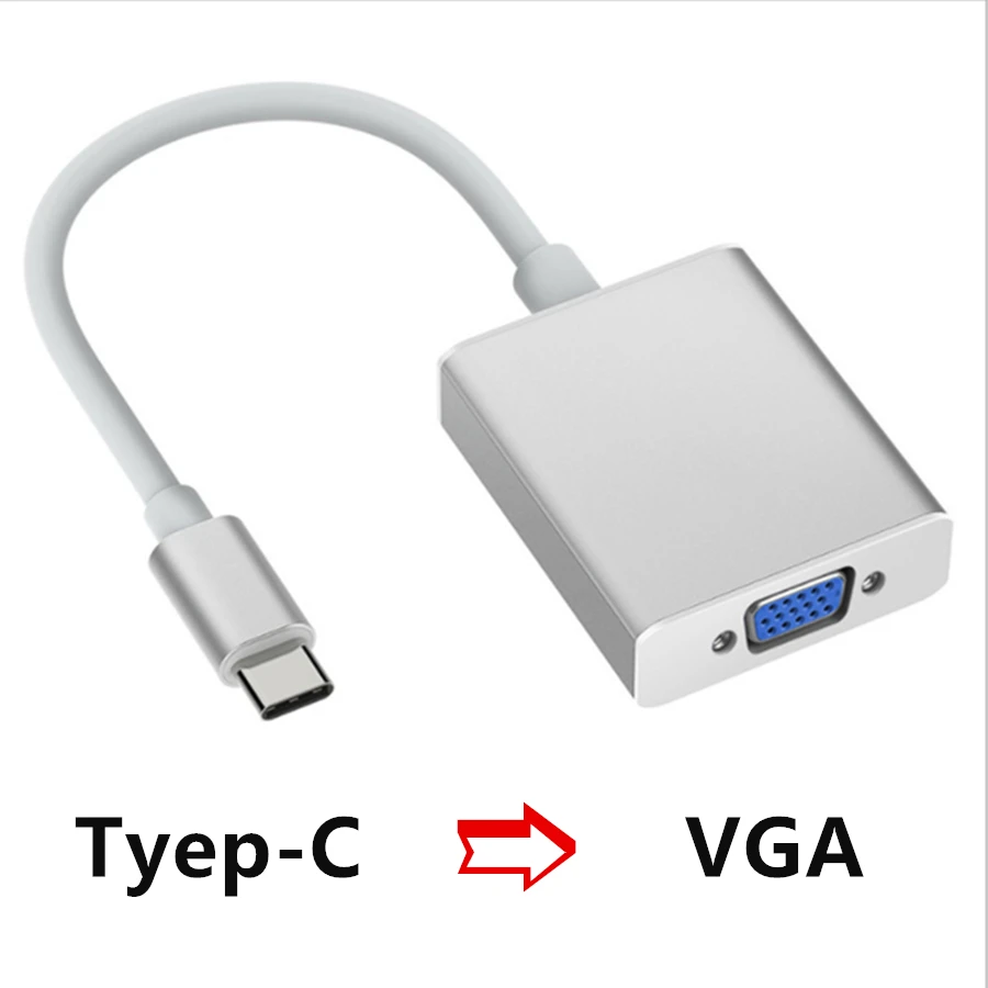 Видео кабель type-C адаптер док-станция порт USB C 3,1-VGA 1080P HD конвертер для MacBook Chromebook ноутбук монитор проектор ТВ