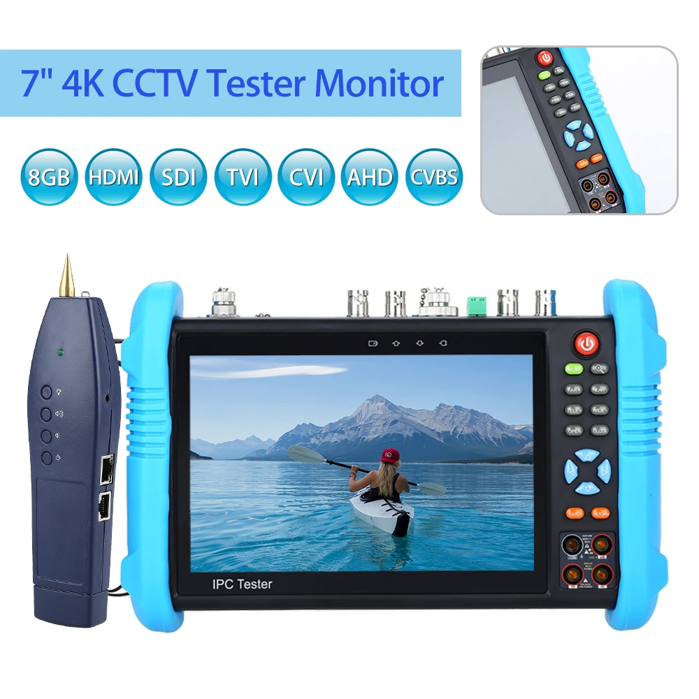 

CCTV Tester IPC-9800MOVTT ADHSplus 7" 4K 1080P Monitor TVI CVI AHD HD SDI/EX-SDI POC POE Camera video tester WIFI HDMl IP Tester