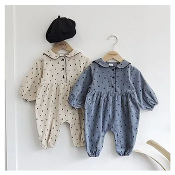 

5515 Popular Baby Girl Corduroy One Piece Clothes Autumn Winter 2020 Double Layer Baby Boys Climbing Clothes 0-24M Bodysuit