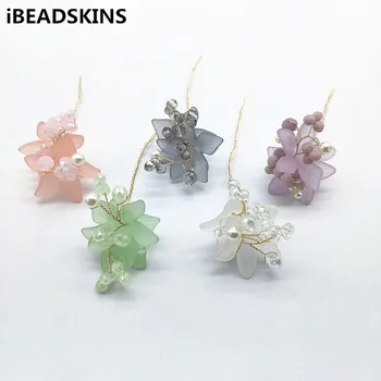 

New arrival! About 55x30mm 20pcs Handmade flowers charm for Earrings parts Necklace Accessories hand Made Earrings Jewelry DIY
