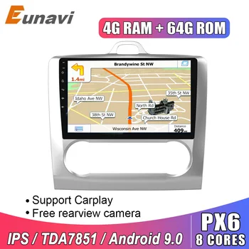 

Eunavi 9 inch Android 9.0 Car Radio Stereo Multimedia Player GPS Navigation For Ford focus 2 2006-2011 2din headunit IPS tda7851