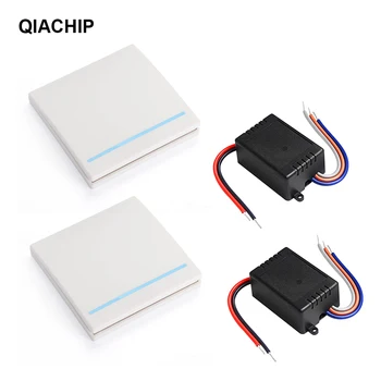 

QIACHIP 433Mhz Universal ON/OFF DC 12V 24V Lamp Light Digital RF Remote Control Switch Receiver Module 86 Wall Panel Transmitter