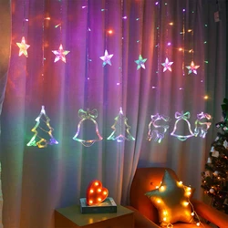 Christmas Tree Deer Bells 220V 110V Garland String Fairy Lights Outdoor For Home Wedding Party New Year Decor