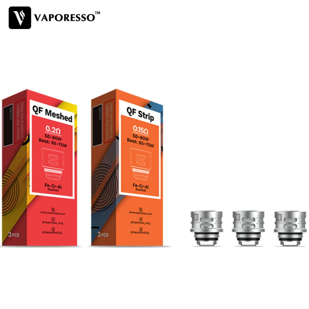 Kaufen 3 stücke Original Vaporesso QF Streifen 0.2ohm QF Vermaschten 0.15ohm Spule Vape Zerstäuber Core Für Gen Luxe Revenger Swag Armour pro Polar