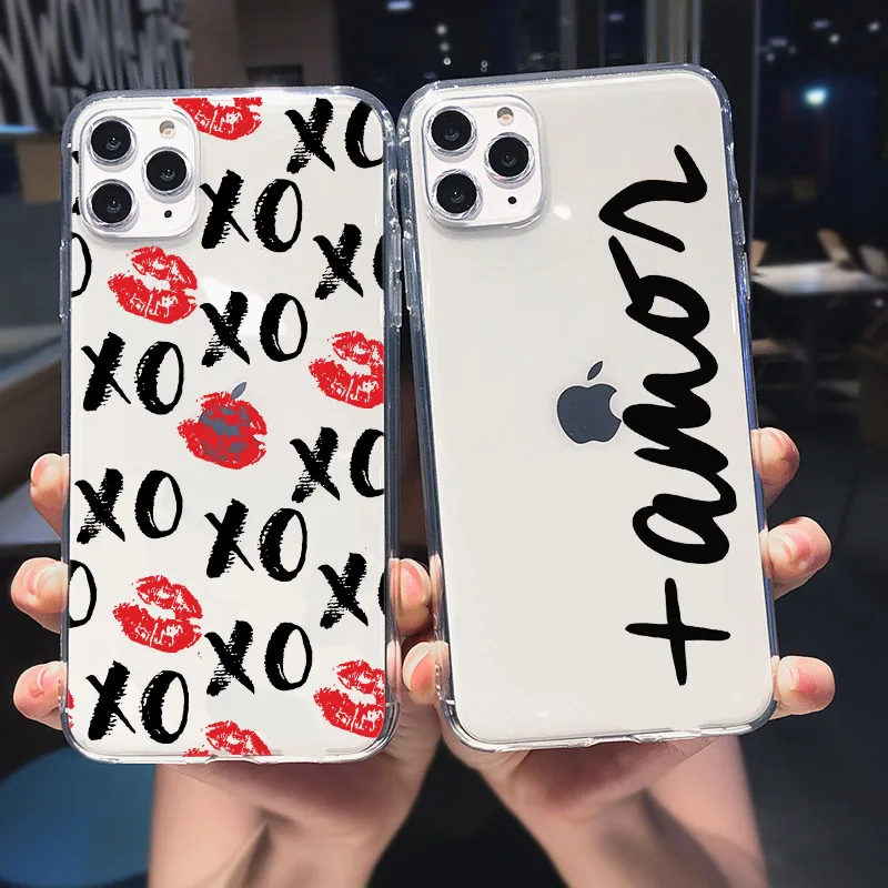 Мягкие чехлы для iPhone 11 Pro Max 12 12Mini 7 8 SE 2020 X XR XS прозрачный чехол с французскими