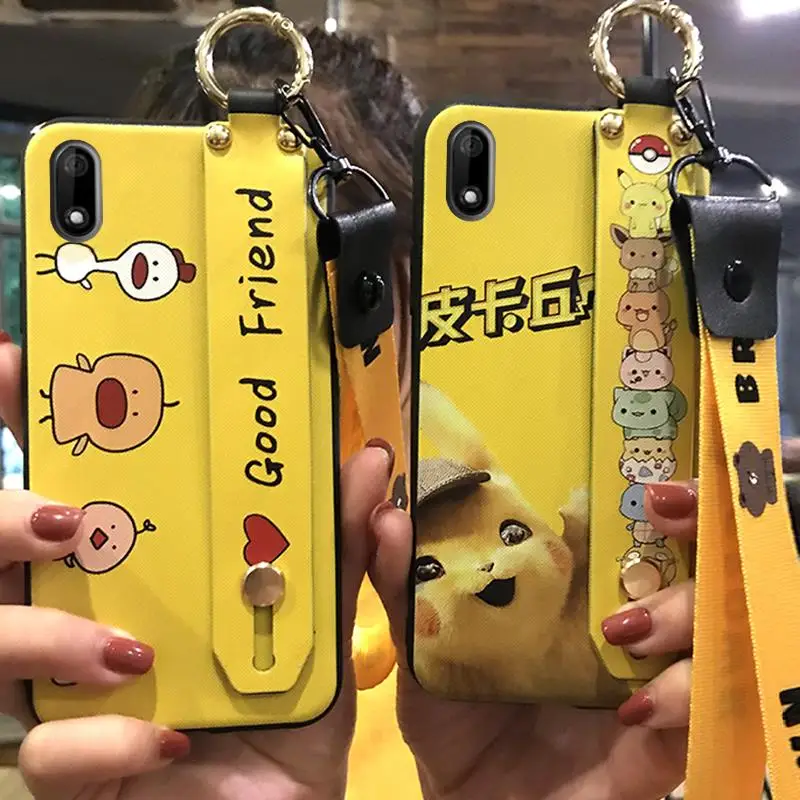 Lanyard Phone Case For Wiko Jerry 4 Cute Cartoon Series 5.99-inch Cover Holder Shockproof Painted TPU Silicone | Мобильные телефоны