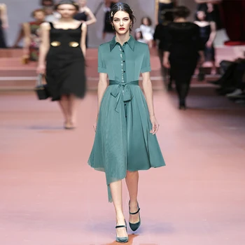 

Gedivoen Fashion Designer Summer Dress Women Short Sleeve Diamonds Solid Black Mesh Asymmetrical Dress Knee-Length Party Dresses