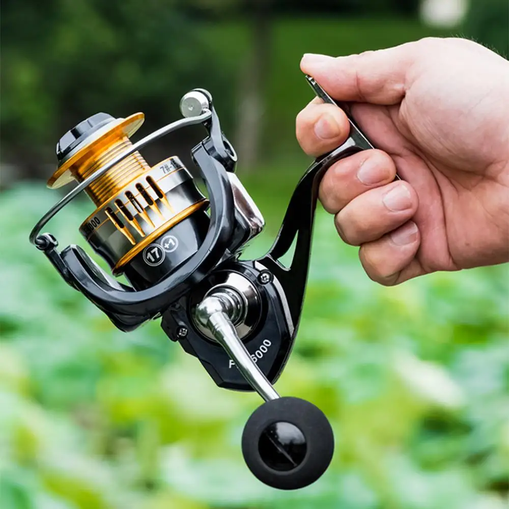 

Fishing Reel Metal Rocker Spool Gear Spinning Wheel Fishing Wheel Durable Practical Black 17+1BB