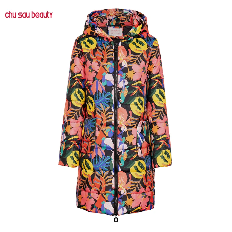 

Fashion Female Long Warm Jackets 2019 New Winter Thick Lady's Parkas Casual Style Chic 3D Printed Overcoats Women 3XL 4XL 5XL