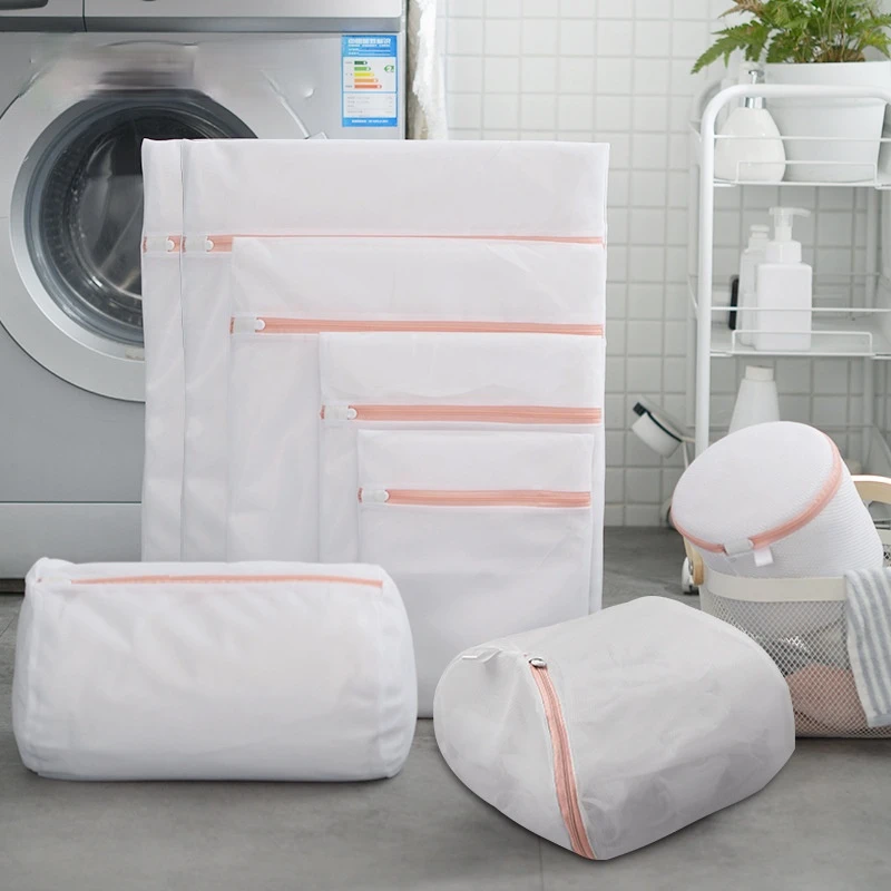 Bolsa de lavandería de malla con cremallera, bolsas de red para lavar ropa, sujetador, calcetines, bolsa para lavadora, conjunto de bolsas de lavandería|Bolsas de lavandería| -