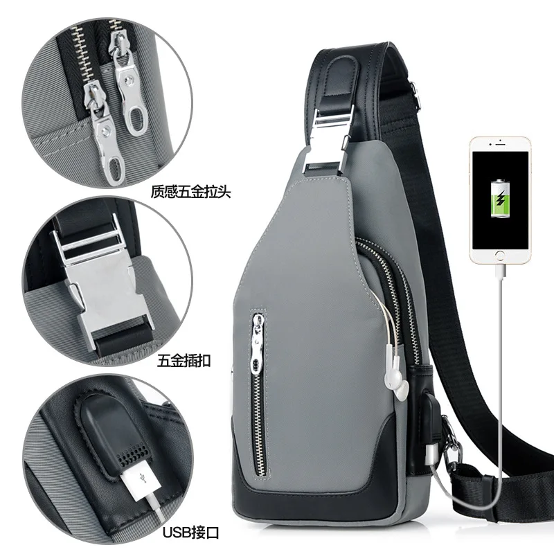

2018 New Style Men Business Anti-Theft Crossbody Bag Waterproof Zipper Chest Pack Creative Small Backpack