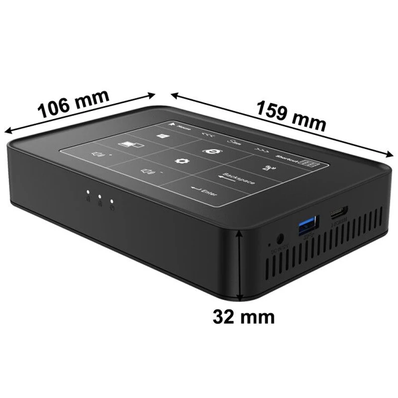 Мини ПК QMDZ AK8 6 ГБ DDR3/ 120 eMMC Windows 10 микро компьютер с процессором Celeron J3455 4K HD Graphics Gigabit