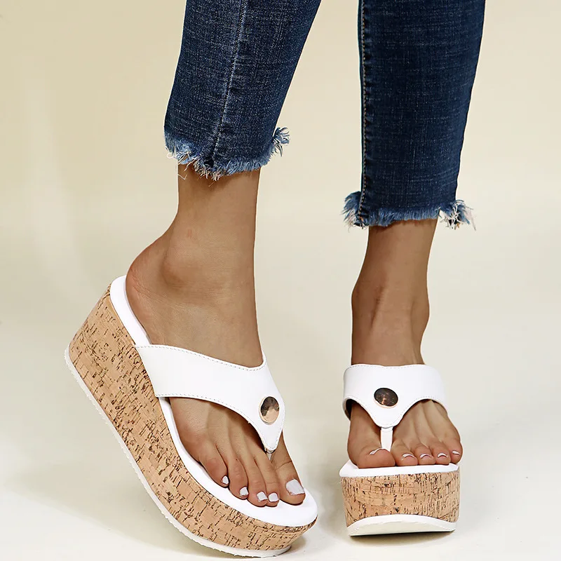 Womens Summer Slippers Shoes Platform Plus Size Wedges Woman Slides Fashion Casual Ladies Increase Height Shoes Female Promotion