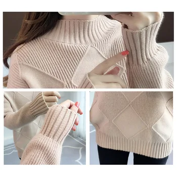 

New Winter Fall Women's Sweaters Pullover Top Shirt Hick Long-sleeved Loose Sweater Top Camisola Malha Mulher!