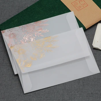 

24pcs/lot Bronzing Transparent Envelopes Litmus Paper Envelopes For Wedding Invitation Envelopes for Cards