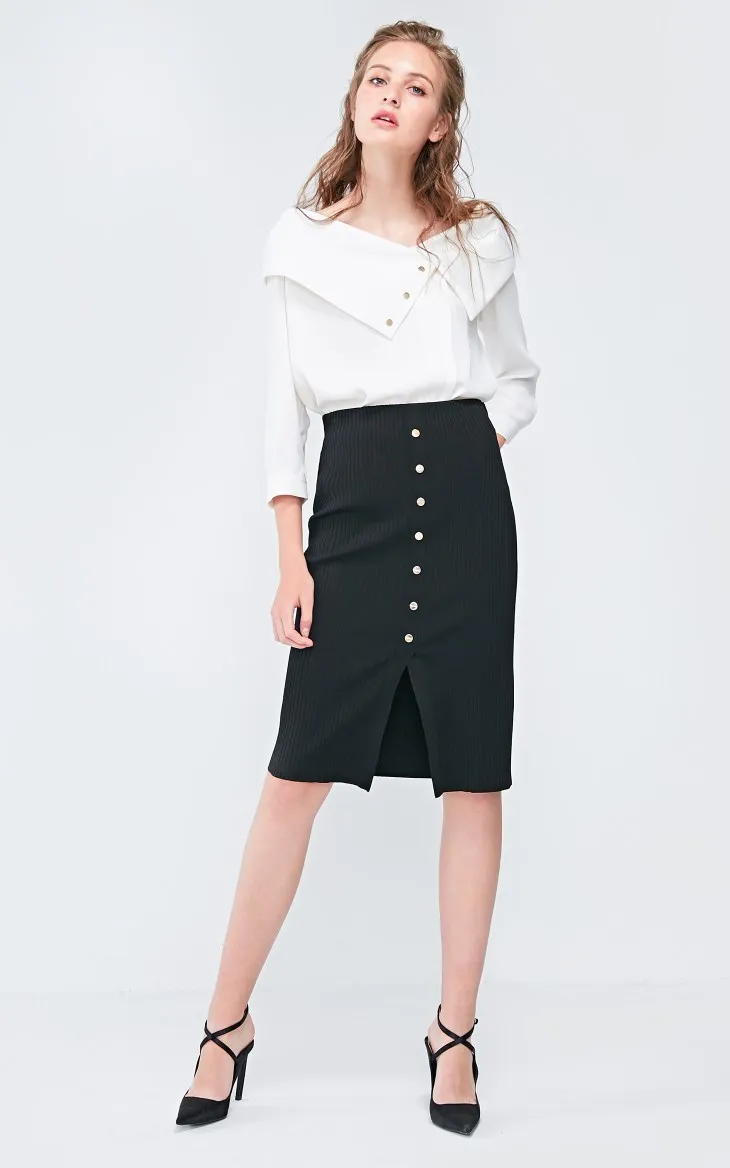Vero Moda Женская трикотажная юбка-карандаш с декоративными пуговицами спереди | 31911J501