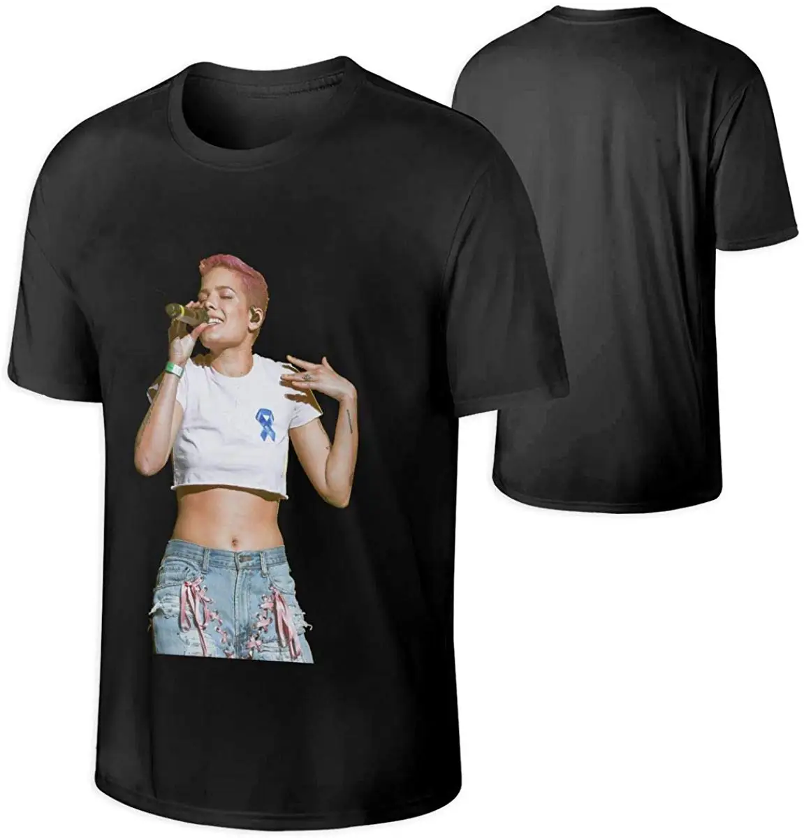 AgoodShop короткий рукав Slim Fit с круглым вырезом Halsey футболки