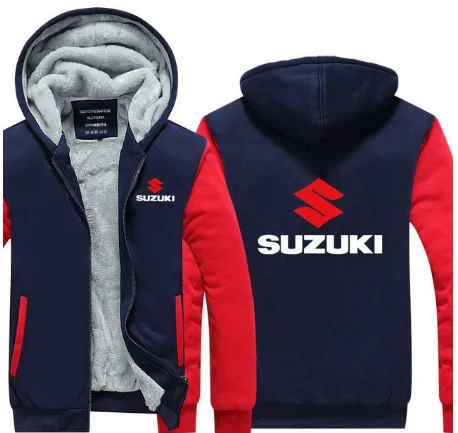 Зимний флисовый теплый мужской свитер для Suzuki, зимний утепленный джемпер, пальто с длинным рукавом, hoodies-1 h - Цвет: 1