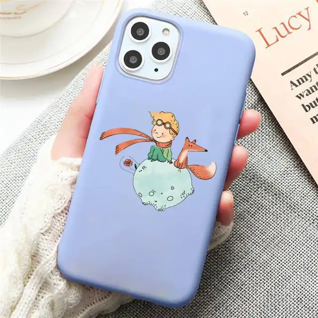 Cartoon Little Prince Phone Case Candy Color Blue for iPhone 11 12 pro XS MAX 8 7 6 6S Plus X 5S SE 2020 XR a9