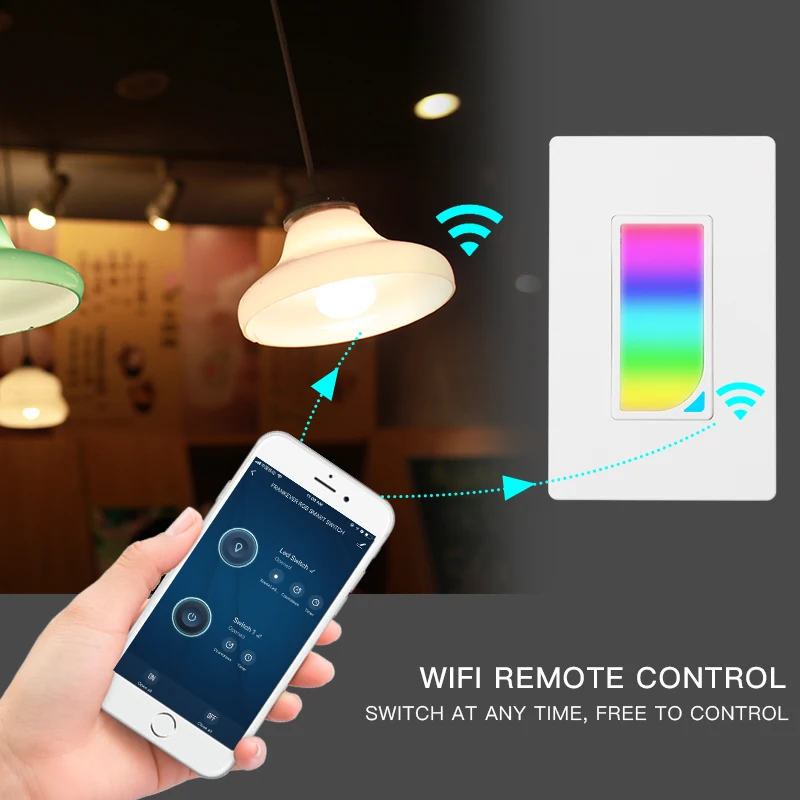 Frankever США ЕС Великобритания wifi умный настенный механический переключатель с RGB Освещение Tuya приложение Голосовое управление Google Home Alexa echo