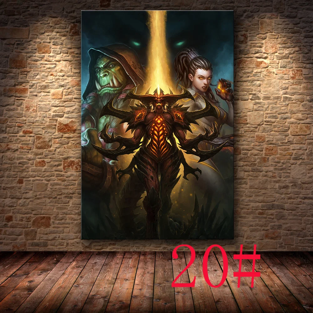 20 Украшение плаката, картина World of Warcraft, 8,0, карта на HD холсте, Картина на холсте, настенная живопись, холст без рамы - Цвет: 20