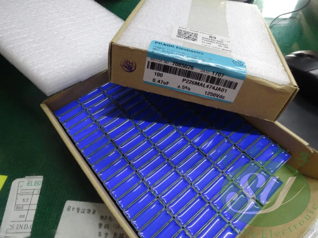 50 шт. PILKOR MKP 0,47 мкФ/1250 в 470NF u47 474 пленочный конденсатор 28 мм