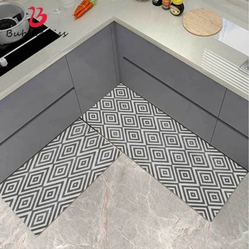 

Bubble Kiss Nordic Style Kitchen Carpet Oil-Proof Kitchen Mat Plaids Pattern Living Room Bedside Area Rug Non-Slip Soft Carpet