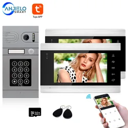 Tuya – visiophone intelligent wi fi, contrôle d'accès via application, interphone vidéo, détection de mouvement, avec clavier à Code et carte RFID 