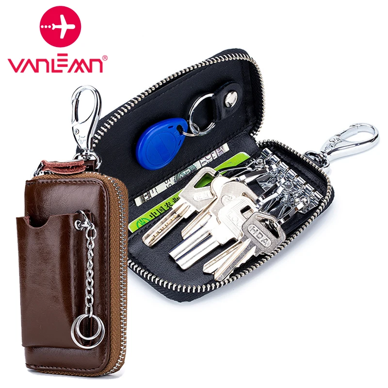 Key Wallet Men Car Key Holder For Women Genuine Leather Keys Organizer Housekeeper Key Pouch Luxury Designer Keychain Pouch Male