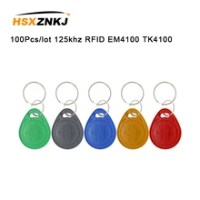 100Pcs/lot 125khz RFID EM4100 TK4100 Read Key Fobs Token Tags Keyfobs Keychain ID Card Only Access Control RFID Card