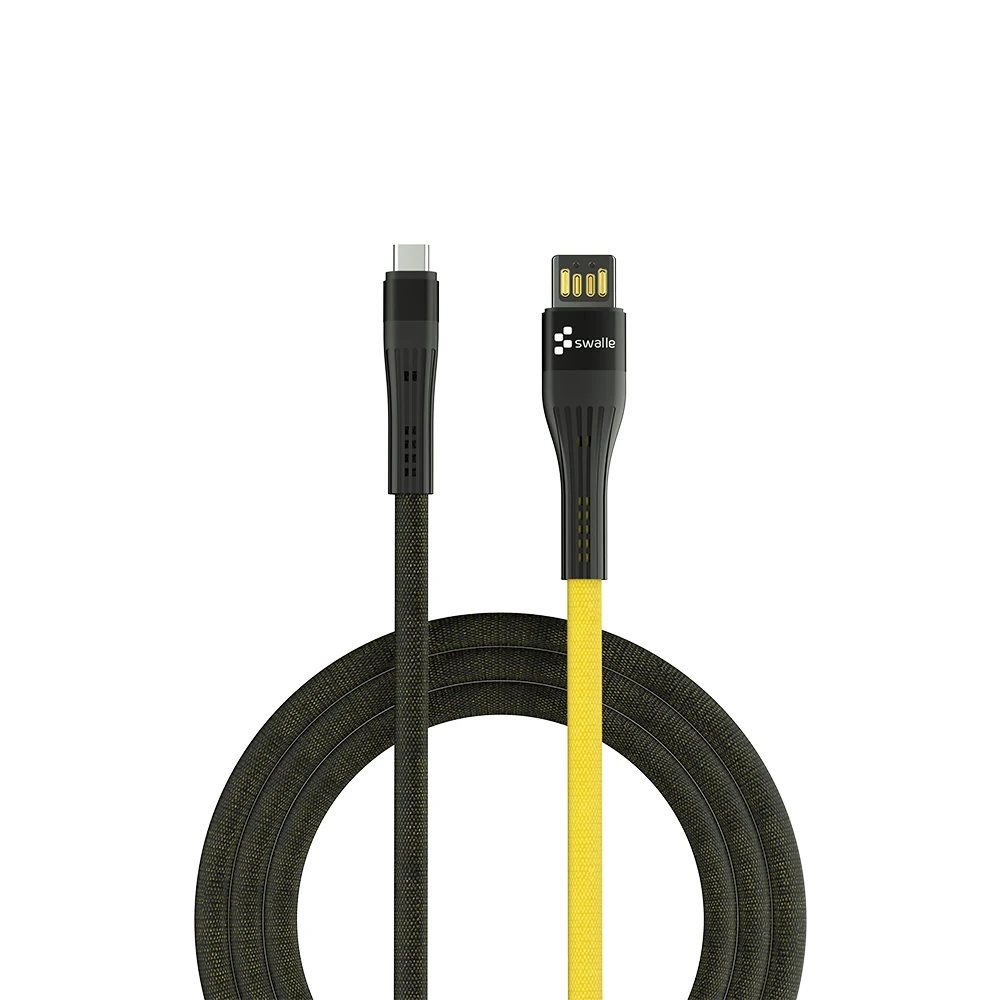 Type C Swalle 3A кабель usb шнур оригинальное зарядное устройство кабель для быстрой зарядки для samsung S9 S8 iPhone X 8 7 Micro usb type C кабель Быстрая - Цвет: Type C