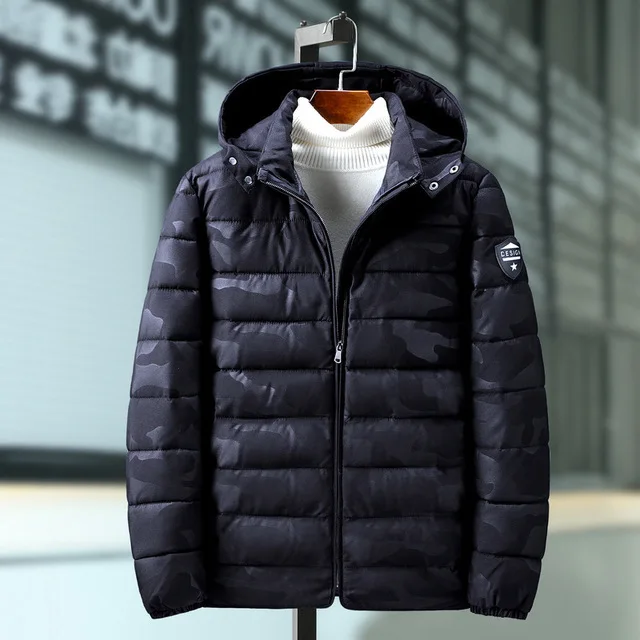 Camouflage blue Мужское хлопковое пальто большого размера, 160 кг, свободная версия размера плюс, очень большая куртка большого размера, зимнее хлопковое пальто 12XL 11XL - Цвет: Camouflage blue