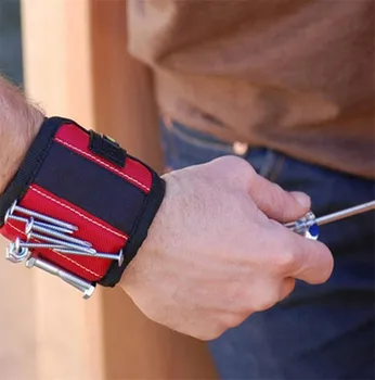 

Strong Magnetic Wristband Tool Bag Pocket Wrist Support Tool Bag Hand Bracelet Bag Screws Drill Holder Holding Storage Bag