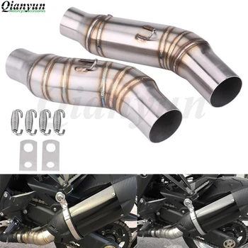 

Motorcycle Exhaust Middle Pipe Round Muffler Without Exhaust Slip-On For Kawasaki Z1000 Z 1000 2010 2011 2012 - 2017