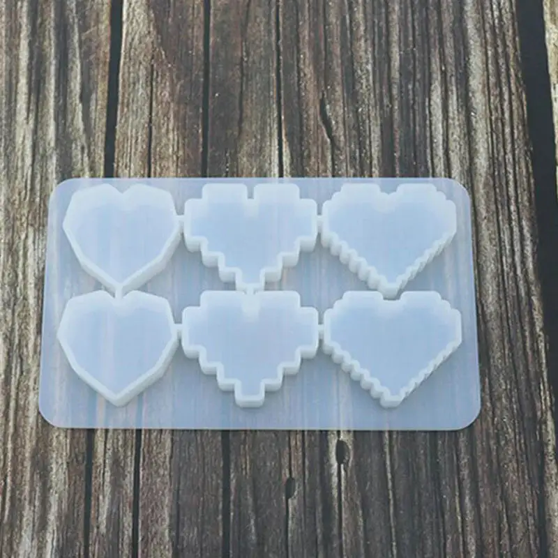 DIY украшение в виде сердца Силиконовая Форма Подвеска ювелирных изделий Аксессуары Подвески ручной работы эпоксидная смола кабошон Пиксельная Форма Ремесло