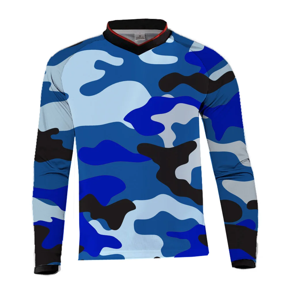 moto cross jersey mtb jersey maillot ciclismo hombre dh Байкерская майка с длинным рукавом - Цвет: B