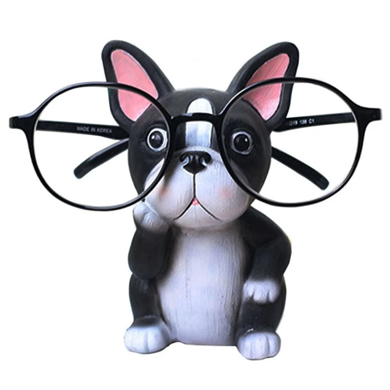 Держатель для щенков, собачьи очки, подставка, фиксаторы для очков, солнцезащитные очки, дисплей, милый дизайн в виде животного, подарок - Цвет: Black