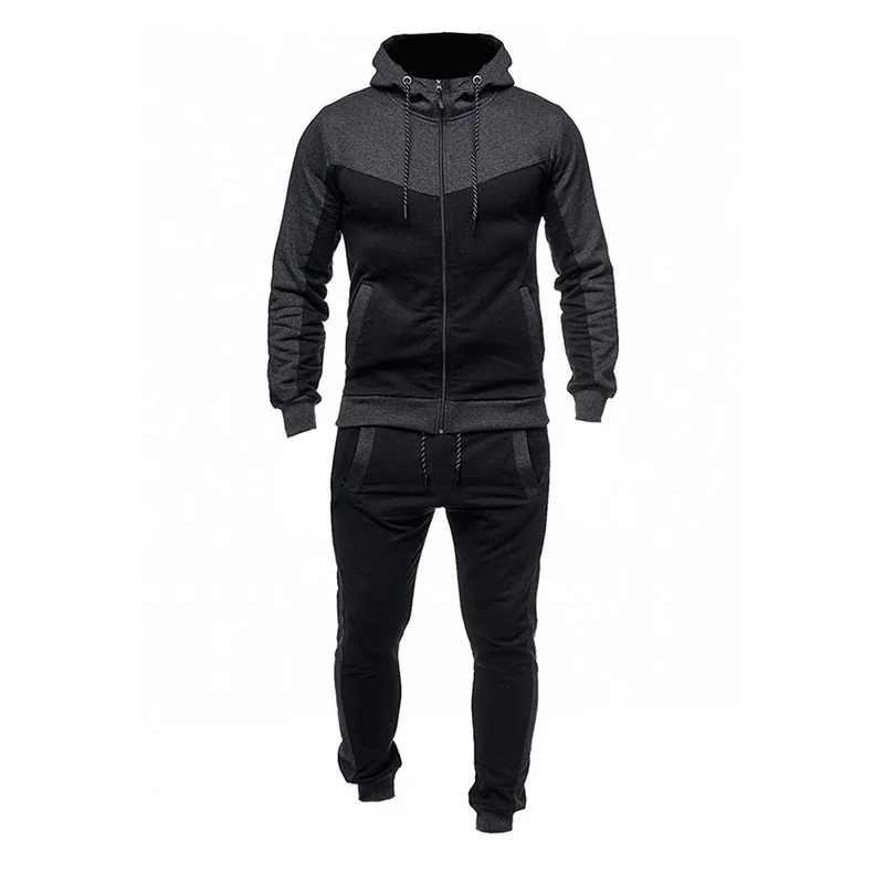 2020 Men Long Sleeve Hoodies Pants Sets Male Tracksuit Patchwork Sport Suit Men s Gyms Set 4