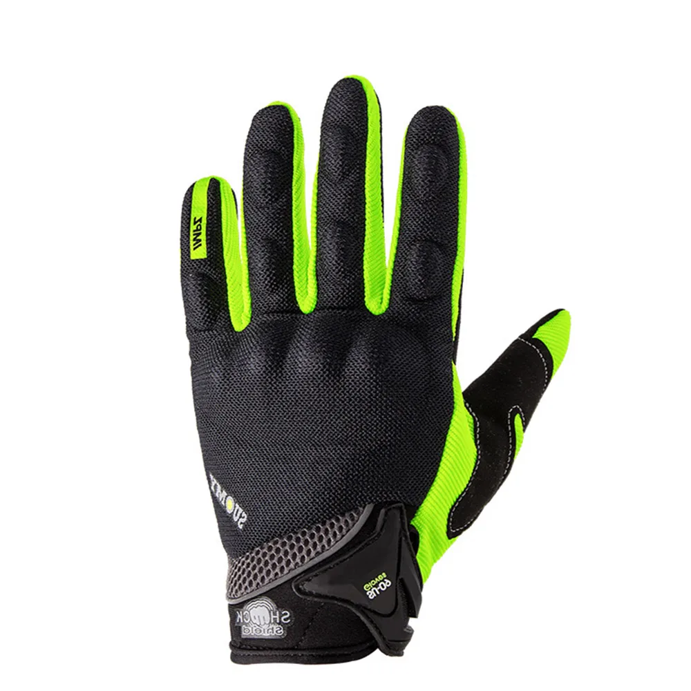 Зеленый FDBRO мотоциклетные перчатки мужские полный палец Guantes Gant Moto перчатки для езды на мотоцикле летние зеленые черные оранжевые перчатки для мотокросса - Цвет: Зеленый