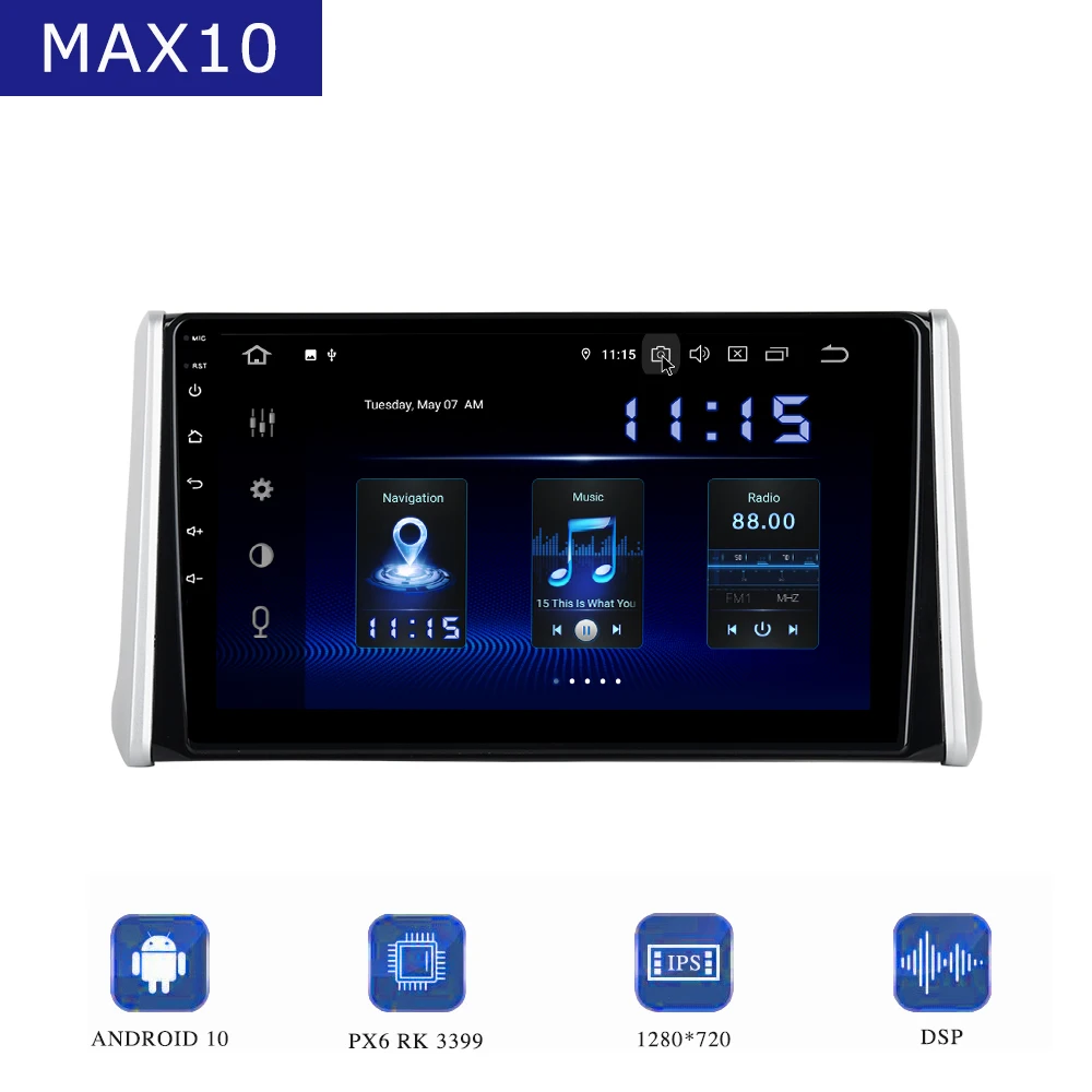 

10.2" Android 10.0 Car Multimedia Player for Toyota RAV4 2018 2019 Radio 1 din GPS 1280*720 IPS screen DSP CarPlay MAX10